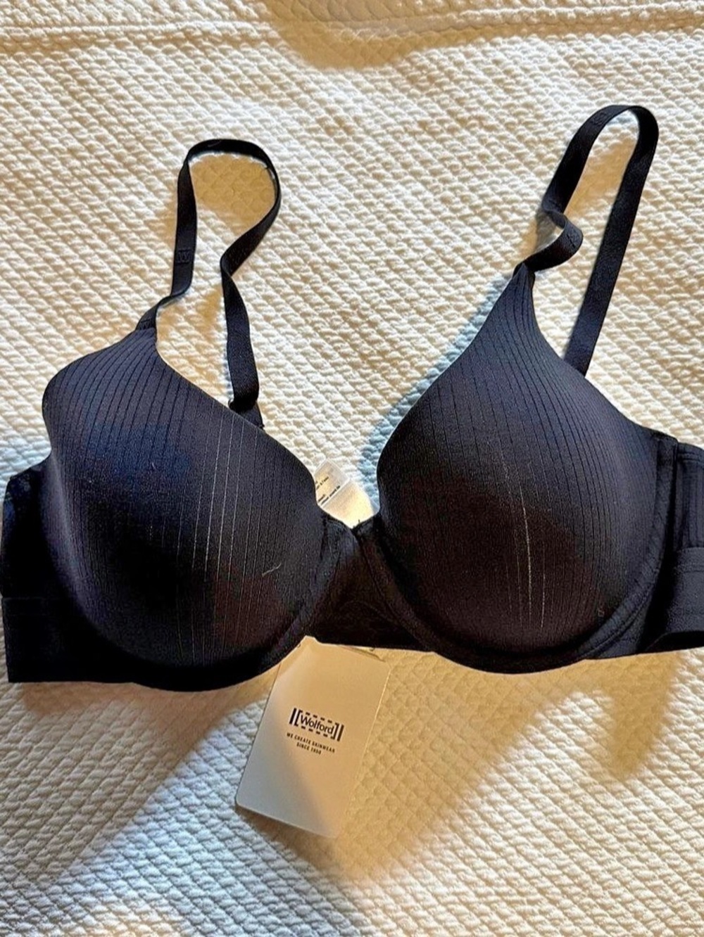 Wolford Beauty Cotton Lightly Lined Demi Bra Black 36C